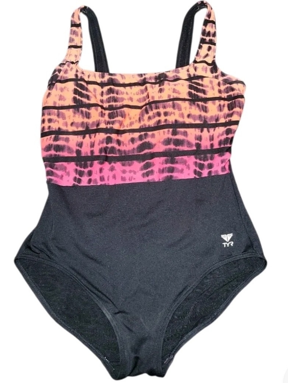 TYR BONDI BEACH PINK/Black CONTROL FIT ONE PIECE SWIM SUIT  SZ 12